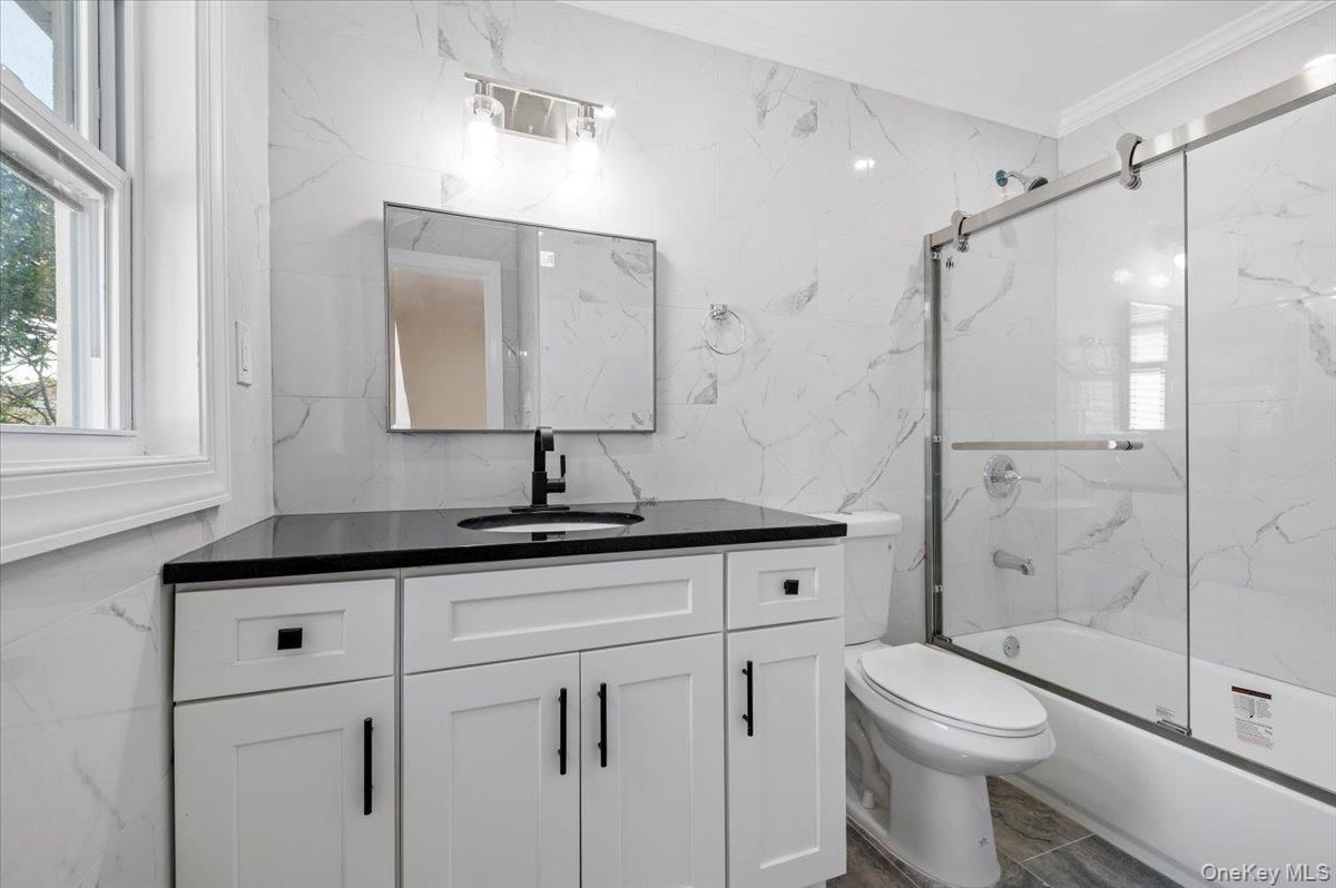 Bathroom, Glass Shower, Interior, Marble Walls