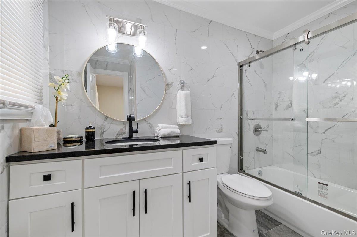 Bathroom, Glass Shower, Interior, Marble Walls