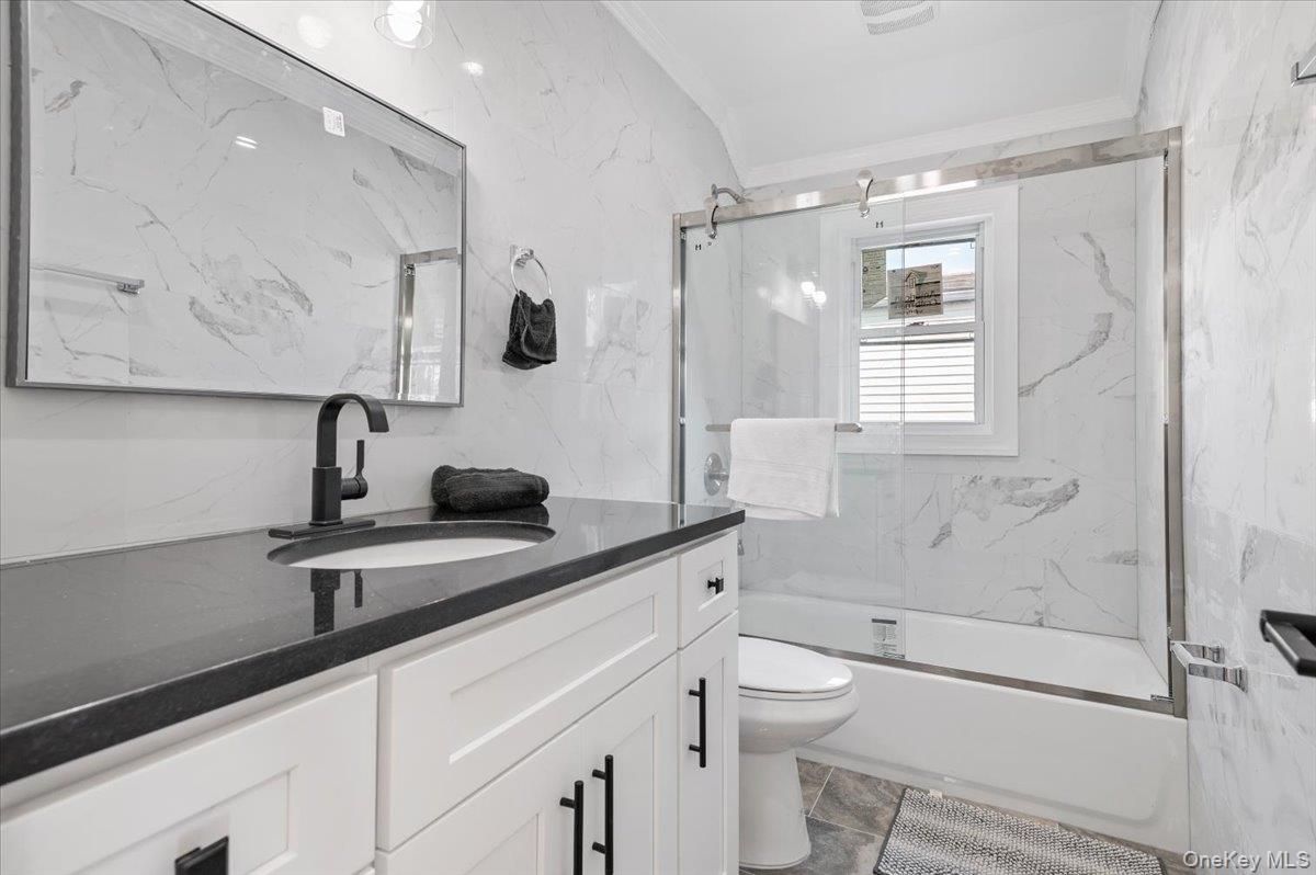 Bathroom, Glass Shower, Interior, Marble Walls