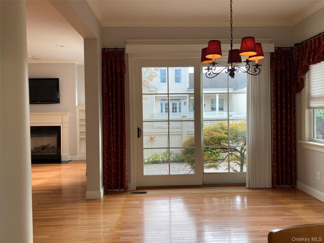 Chandelier, Empty room, Fireplace, Interior, Wood Texture Flooring