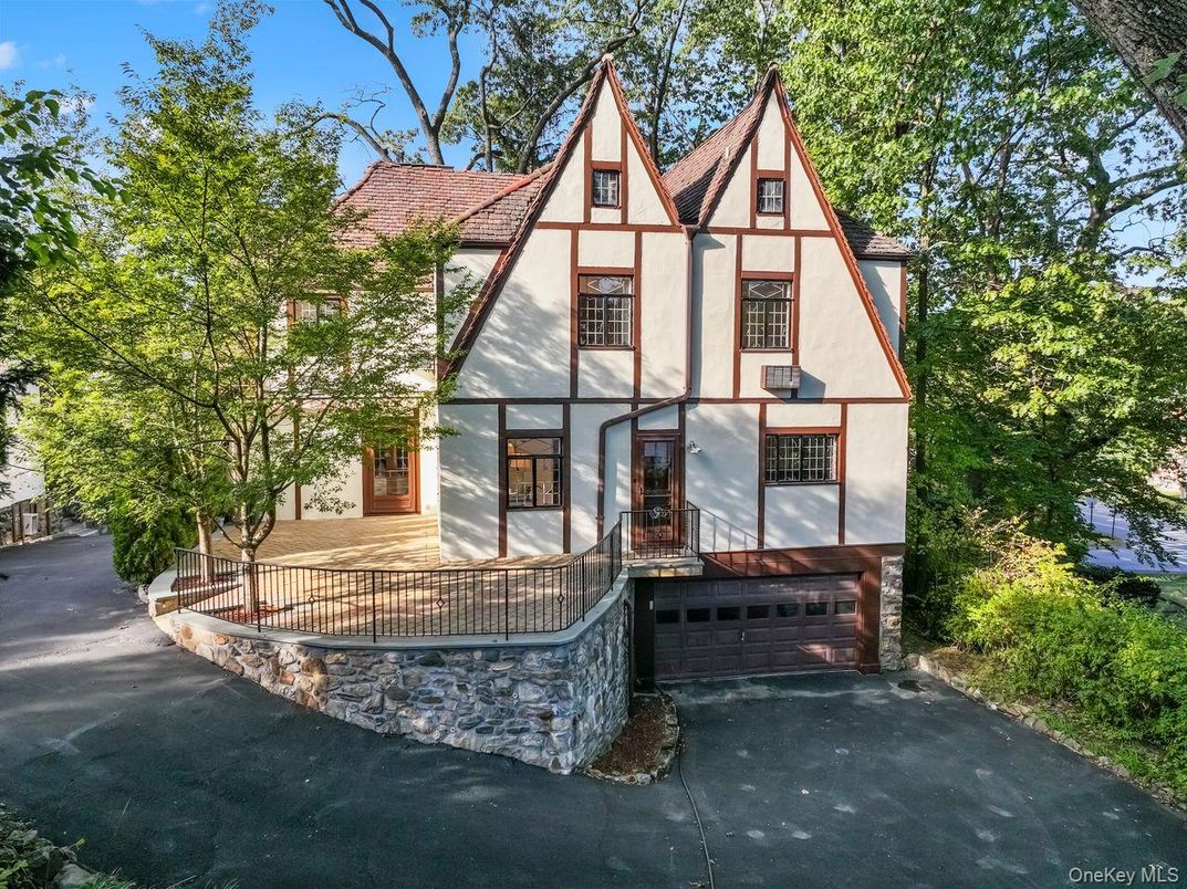Attached, Backyard, Exterior, Facade, Tudor Revival