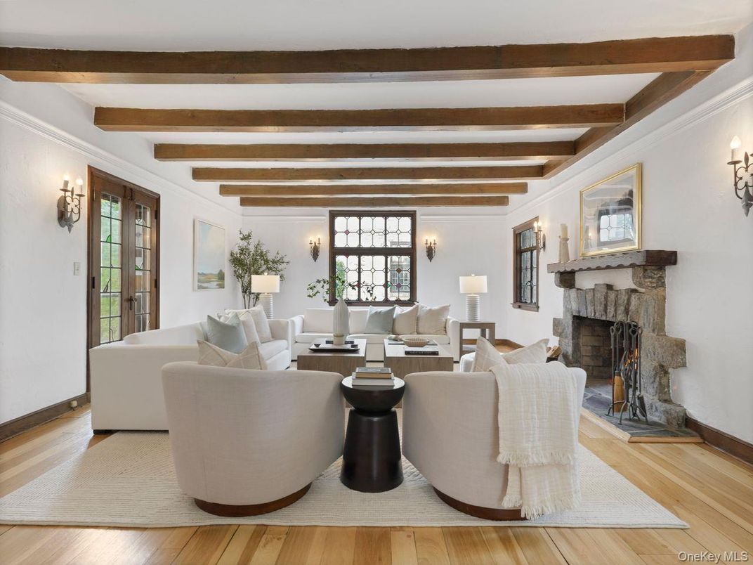 Fireplace, Interior, Living room, Wooden Beams, Wood Texture Flooring