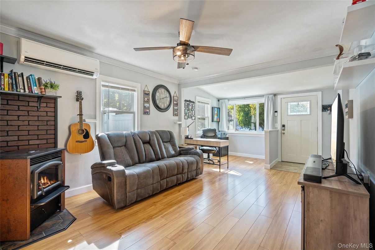 Fireplace, Home Office, Interior, Wood Texture Flooring
