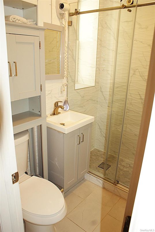 Bathroom, Glass Shower, Interior, Marble Walls