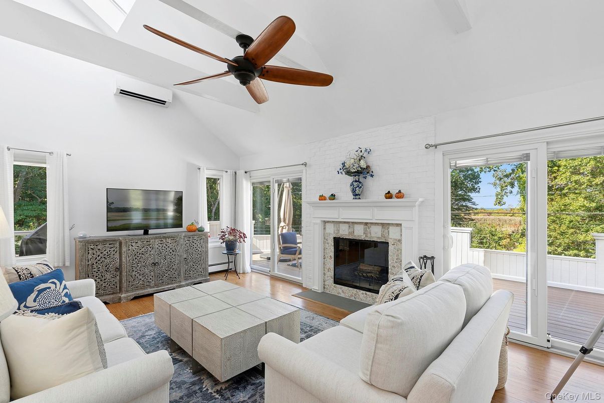 Fireplace, Interior, Living room, Stone Walls, Wood Texture Flooring