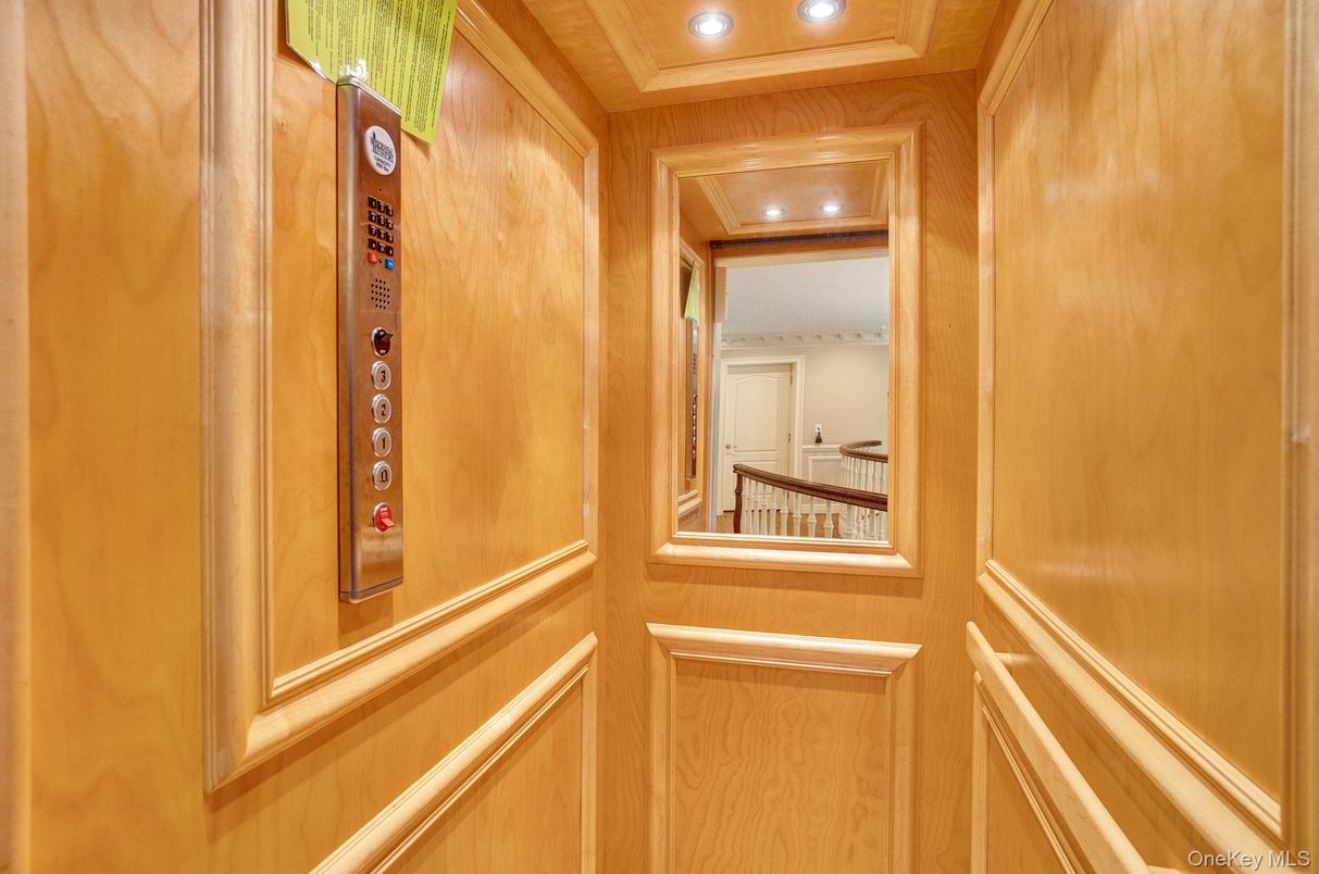 Elevator, Interior, Recessed Lighting, Wooden Ceilings, Wooden Walls