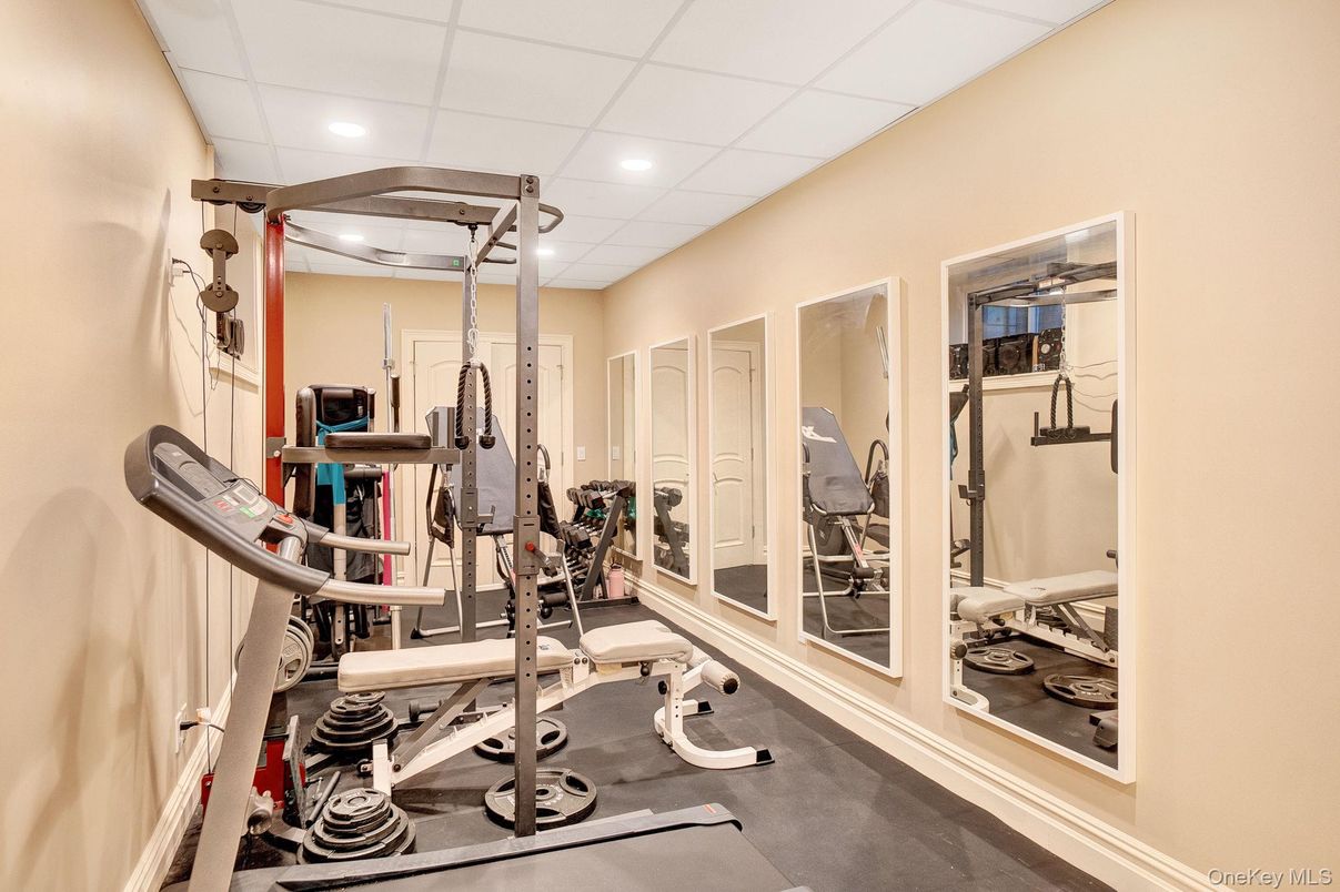 Fitness Equipment, Gym, Interior, Recessed Lighting