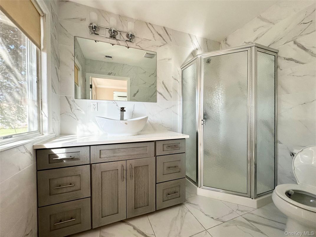 Bathroom, Glass Shower, Interior, Marble, Marble Walls