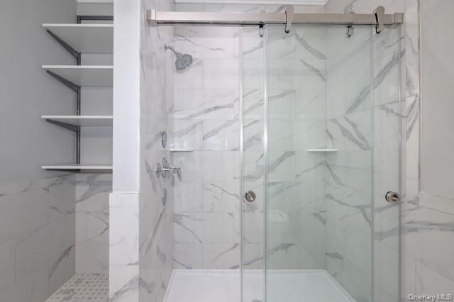 Bathroom, Glass Shower, Interior, Marble Walls