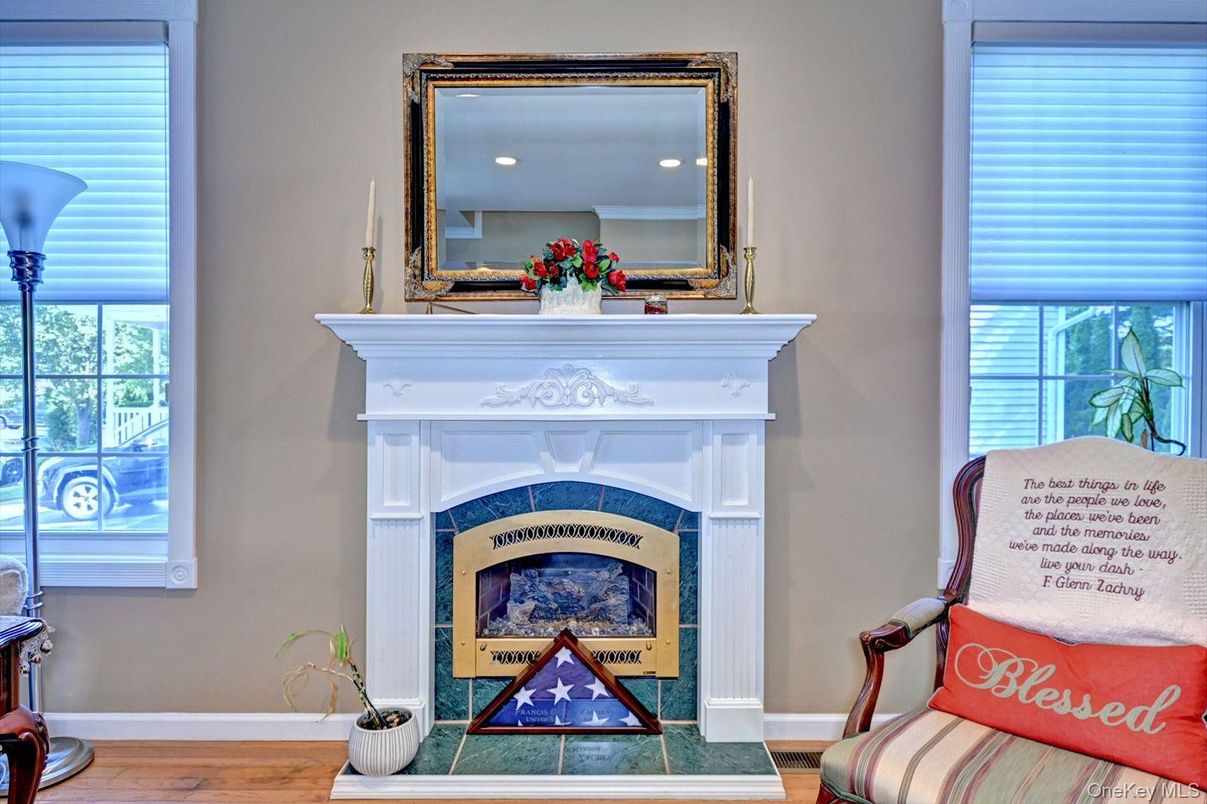 Fireplace, Interior, Recessed Lighting, Wood Texture Flooring