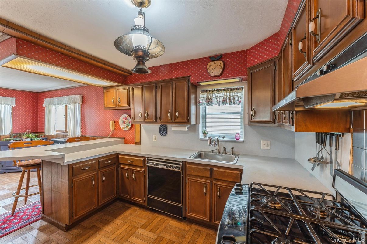 Interior, Kitchen, Wood Texture Flooring