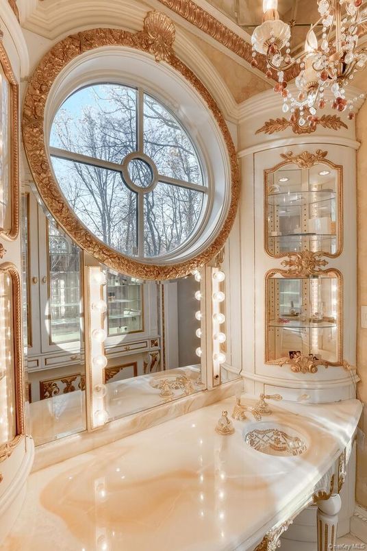 Bathroom, Chandelier, Interior