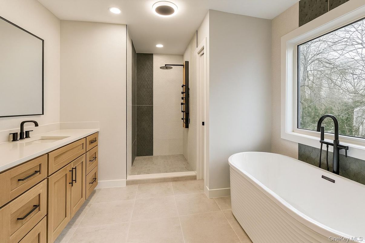 Bathroom, Dual Sink Vanities, Free Standing Baths, Interior, Recessed Lighting