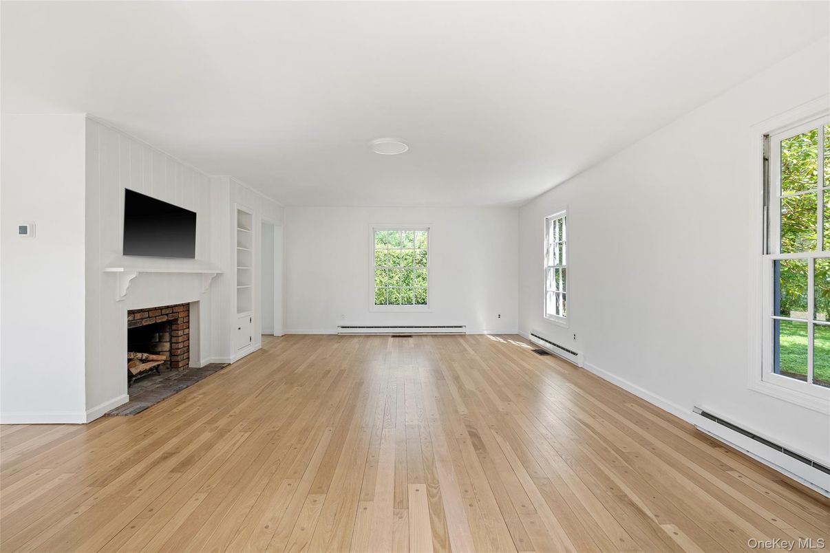 Empty room, Fireplace, Interior, Wood Texture Flooring