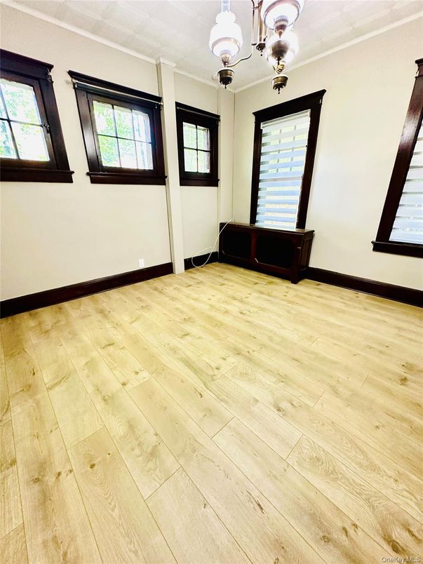 Chandelier, Empty room, Interior, Wood Texture Flooring