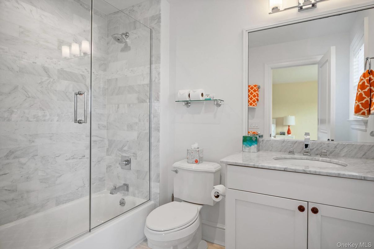 Bathroom, Glass Shower, Interior, Marble Walls