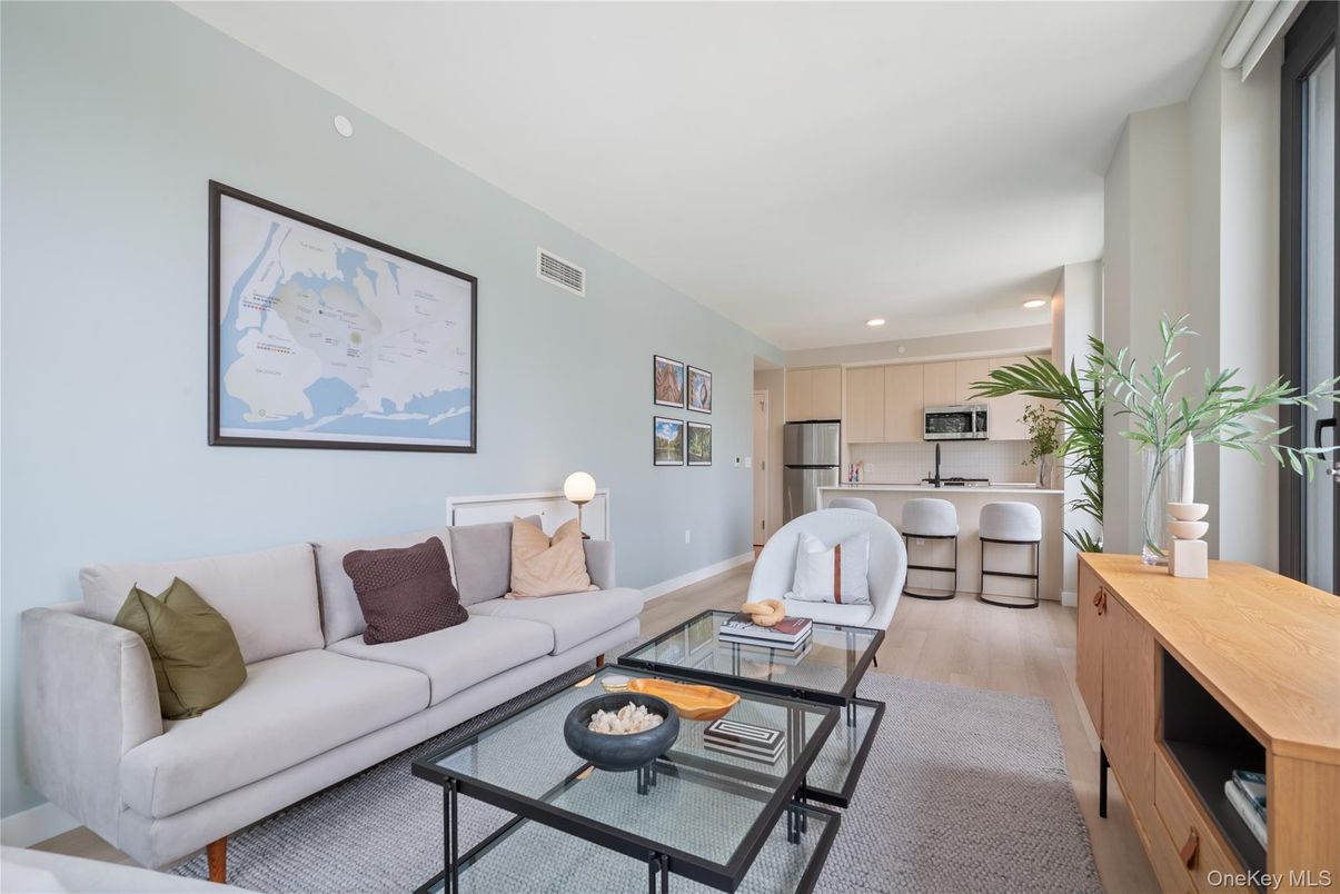 Interior, Kitchen, Living room, Recessed Lighting, Stainless Steel Appliances, Wood Texture Flooring