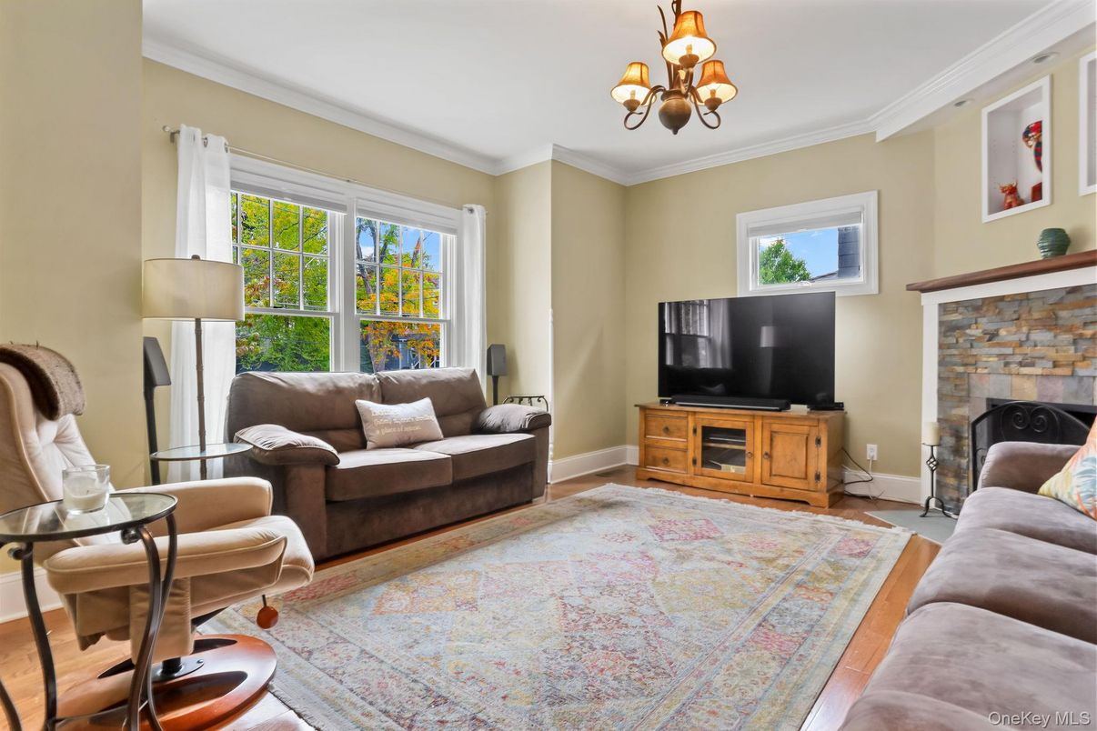 Chandelier, Fireplace, Interior, Living room, Wood Texture Flooring