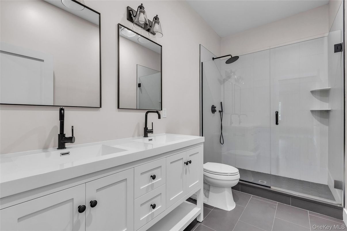 Bathroom, Dual Sink Vanities, Glass Shower, Interior