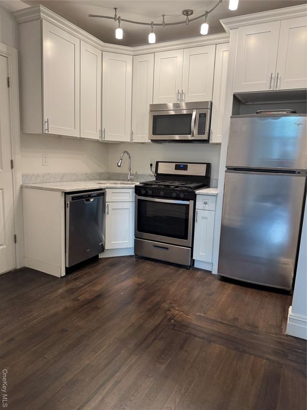 Interior, Kitchen, Stainless Steel Appliances, Wood Texture Flooring