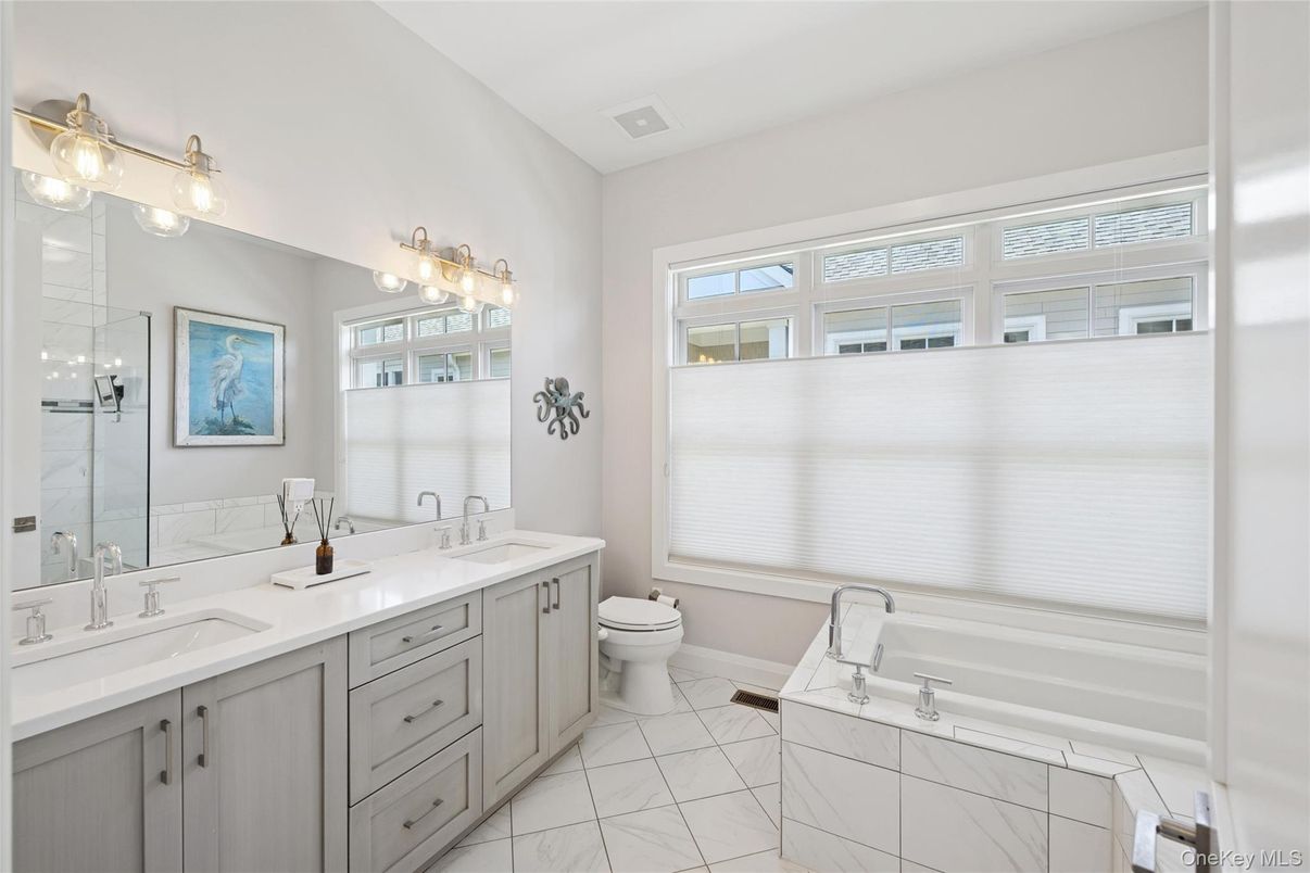 Bathroom, Dual Sink Vanities, Glass Shower, Interior, Marble