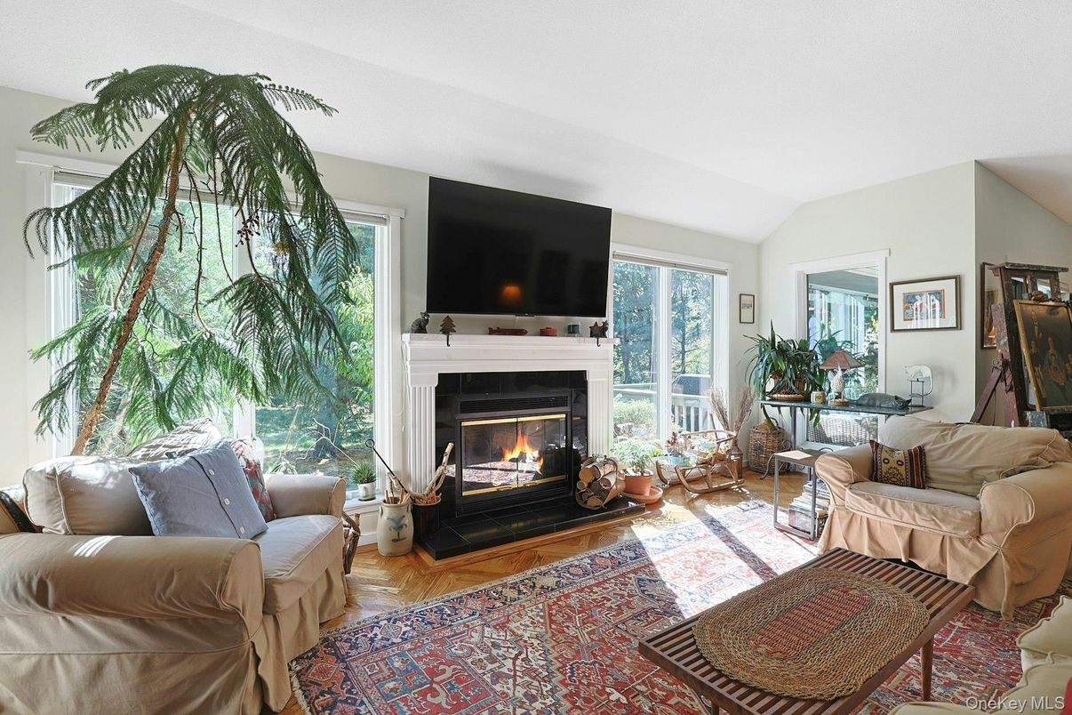 Fireplace, Interior, Living room, Wood Texture Flooring
