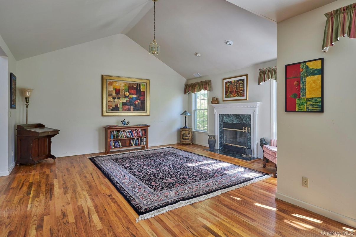 Fireplace, Interior, Pendant Lights, Wood Texture Flooring