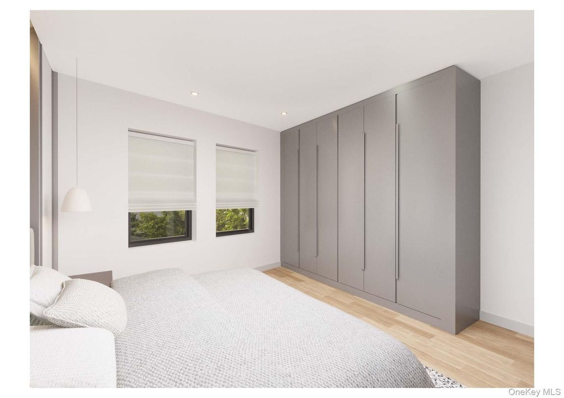 Bedroom, Interior, Pendant Lights, Recessed Lighting, Wood Texture Flooring