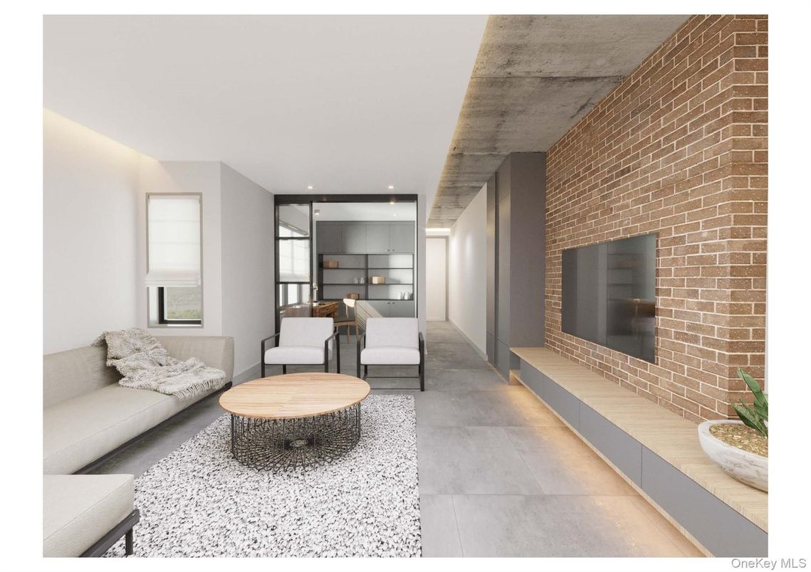 Interior, Living room, Recessed Lighting, Stone Walls