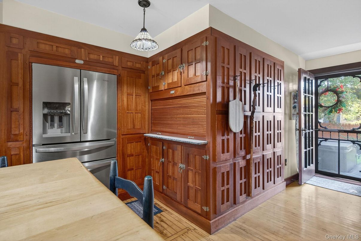 Interior, Kitchen, Pendant Lights, Stainless Steel Appliances, Wood Texture Flooring