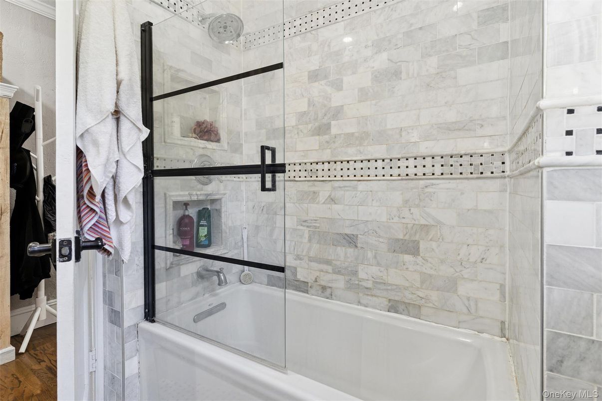 Bathroom, Glass Shower, Interior, Marble Walls