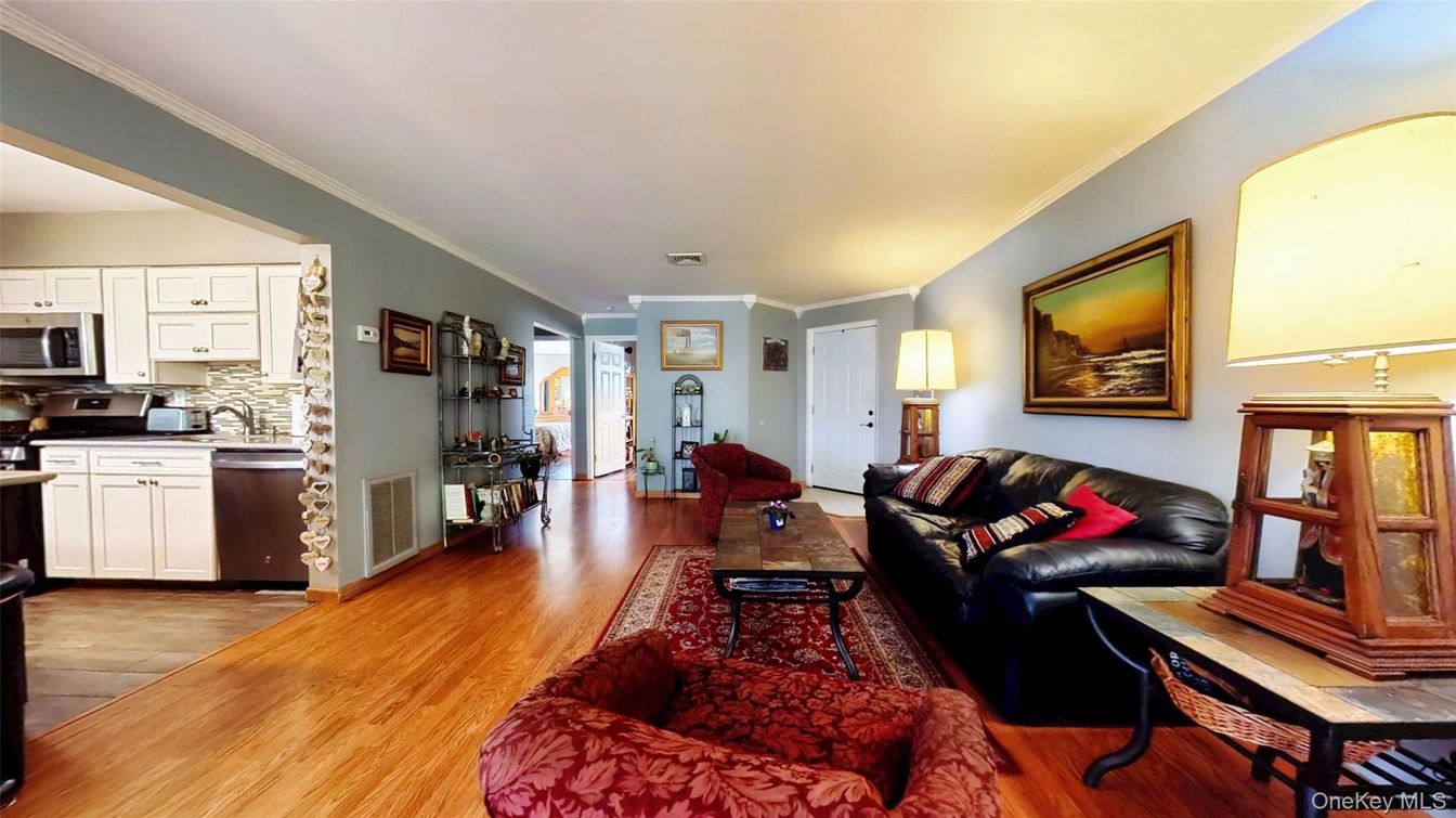Interior, Kitchen, Living room, Stainless Steel Appliances, Wood Texture Flooring