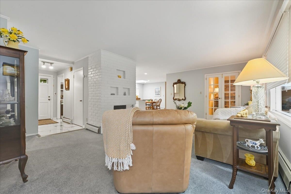 Dining room, Interior, Living room, Recessed Lighting, Stone Walls