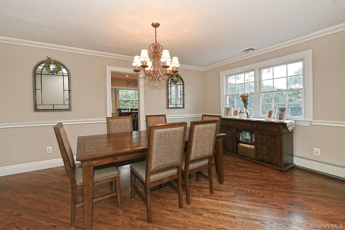 Chandelier, Dining room, Interior, Wood Texture Flooring
