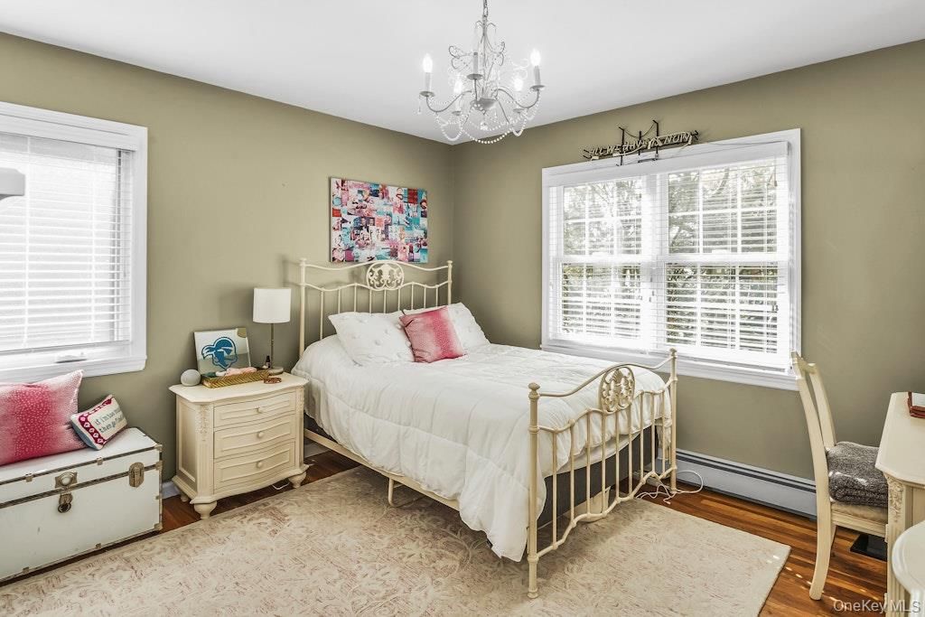 Bedroom, Chandelier, Interior, Wood Texture Flooring