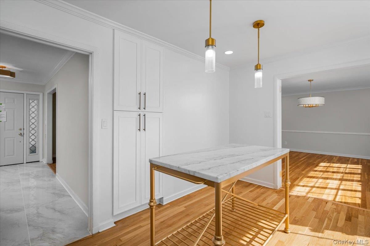 Interior, Marble, Pendant Lights, Wood Texture Flooring