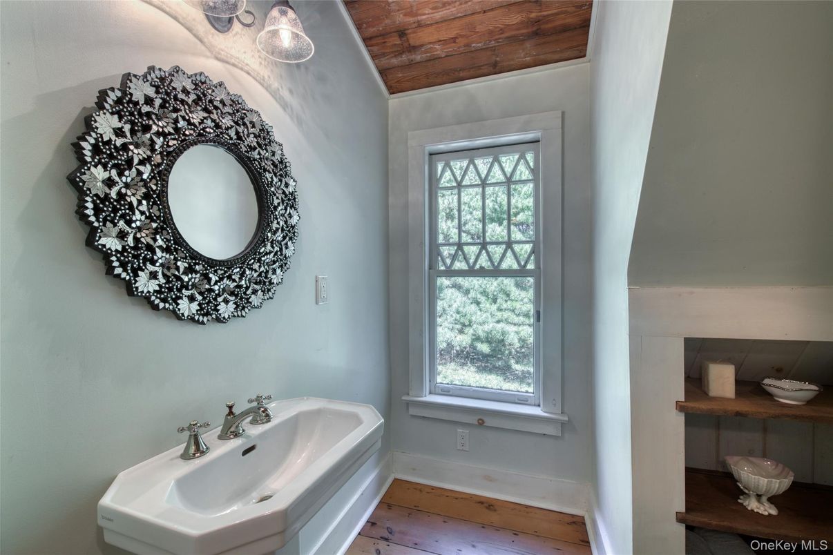Bathroom, Interior, Wooden Ceilings, Wood Texture Flooring