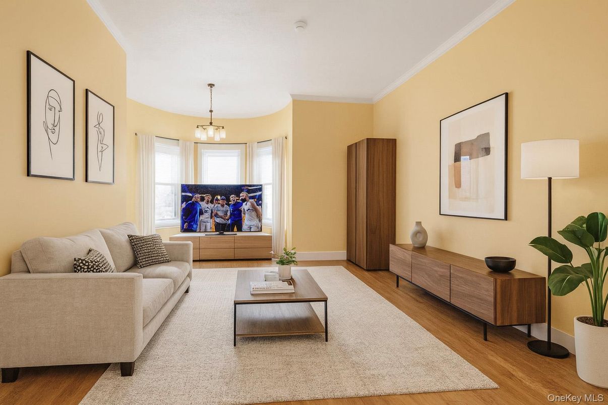 Interior, Living room, Pendant Lights, Wood Texture Flooring