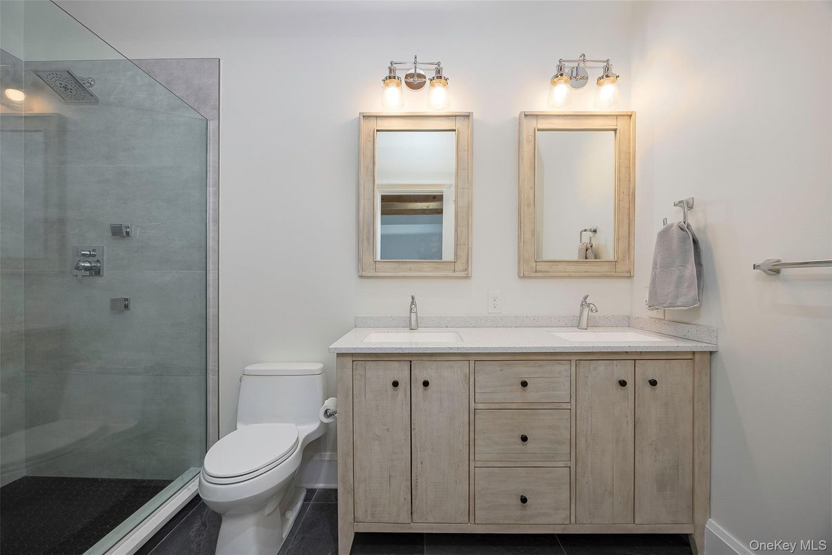 Bathroom, Dual Sink Vanities, Glass Shower, Interior