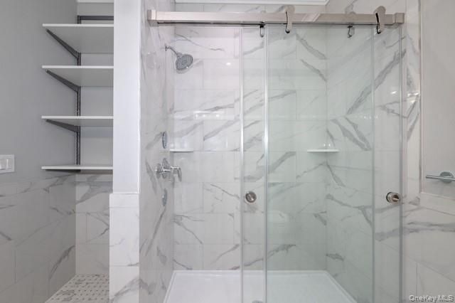 Bathroom, Glass Shower, Interior, Marble Walls