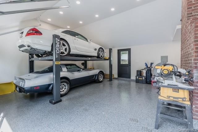 Garage, Interior, Recessed Lighting, Stone Walls