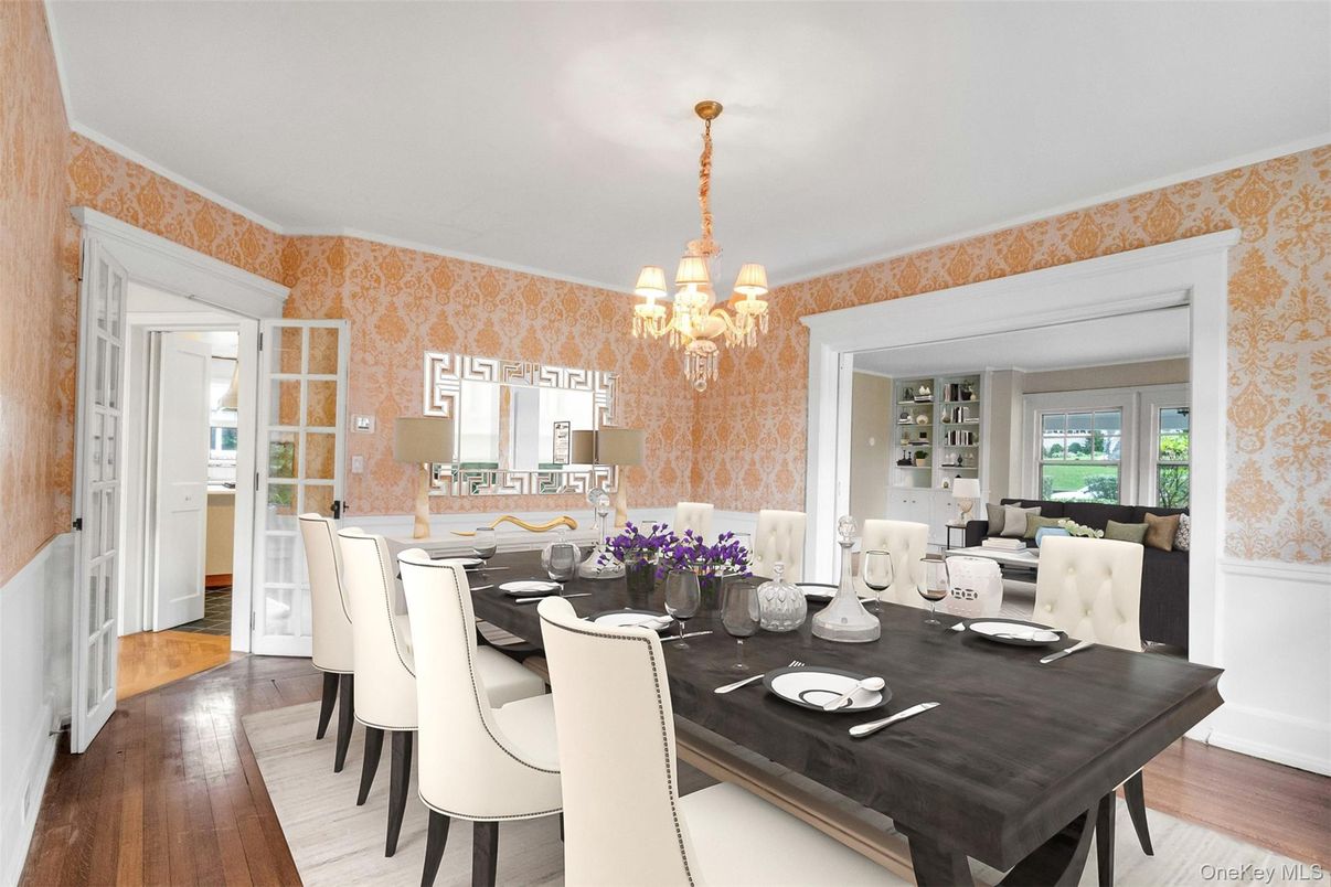 Chandelier, Dining room, Interior, Living room, Wood Texture Flooring