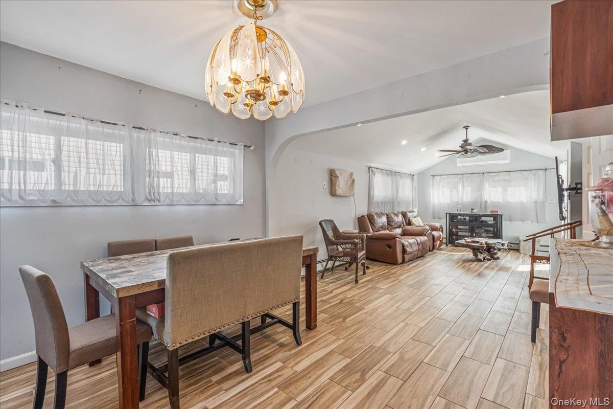 Chandelier, Dining room, Interior, Living room, Recessed Lighting, Wood Texture Flooring