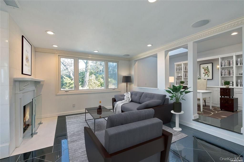 Fireplace, Interior, Living room, Recessed Lighting