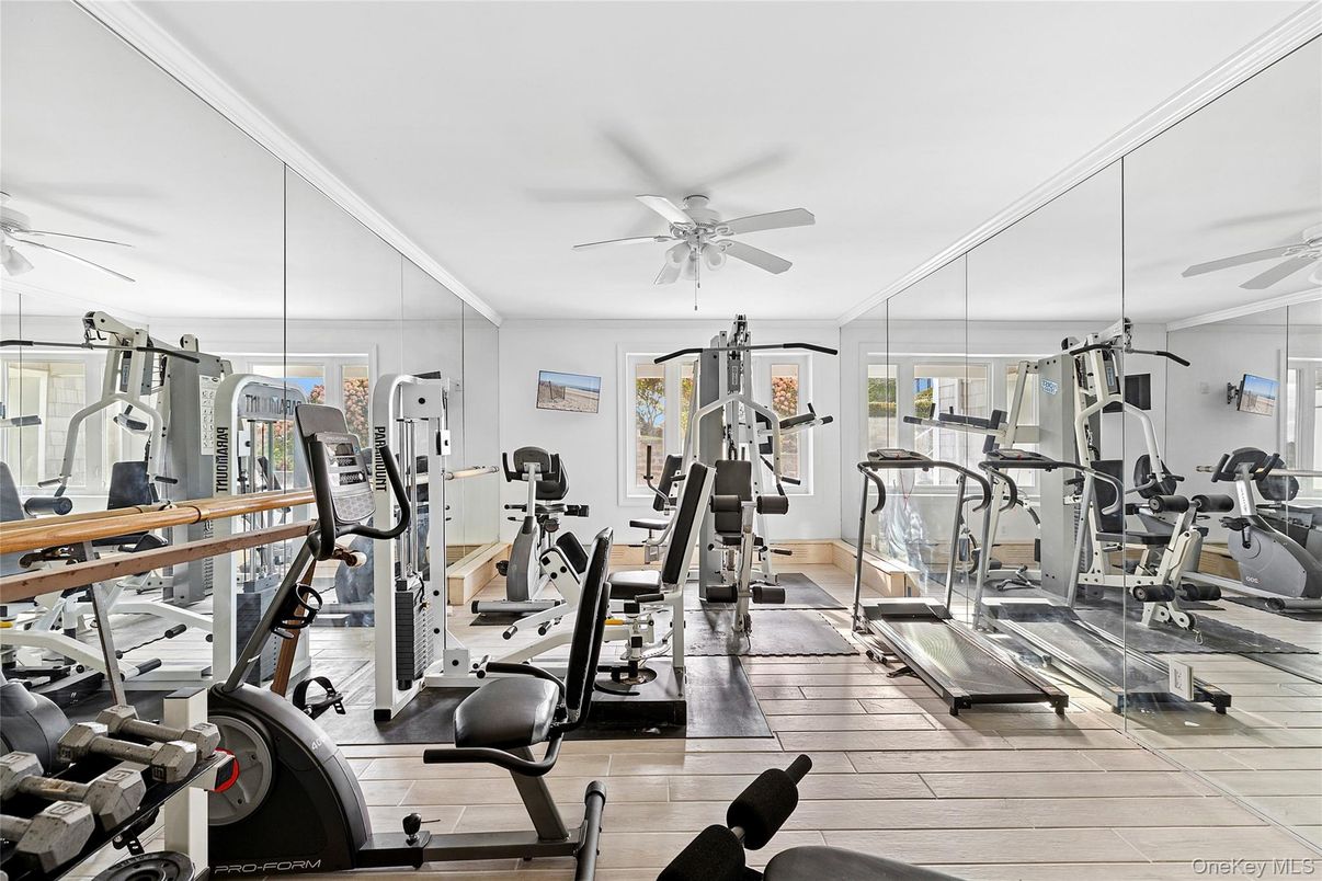 Fitness Equipment, Gym, Interior, Wood Texture Flooring