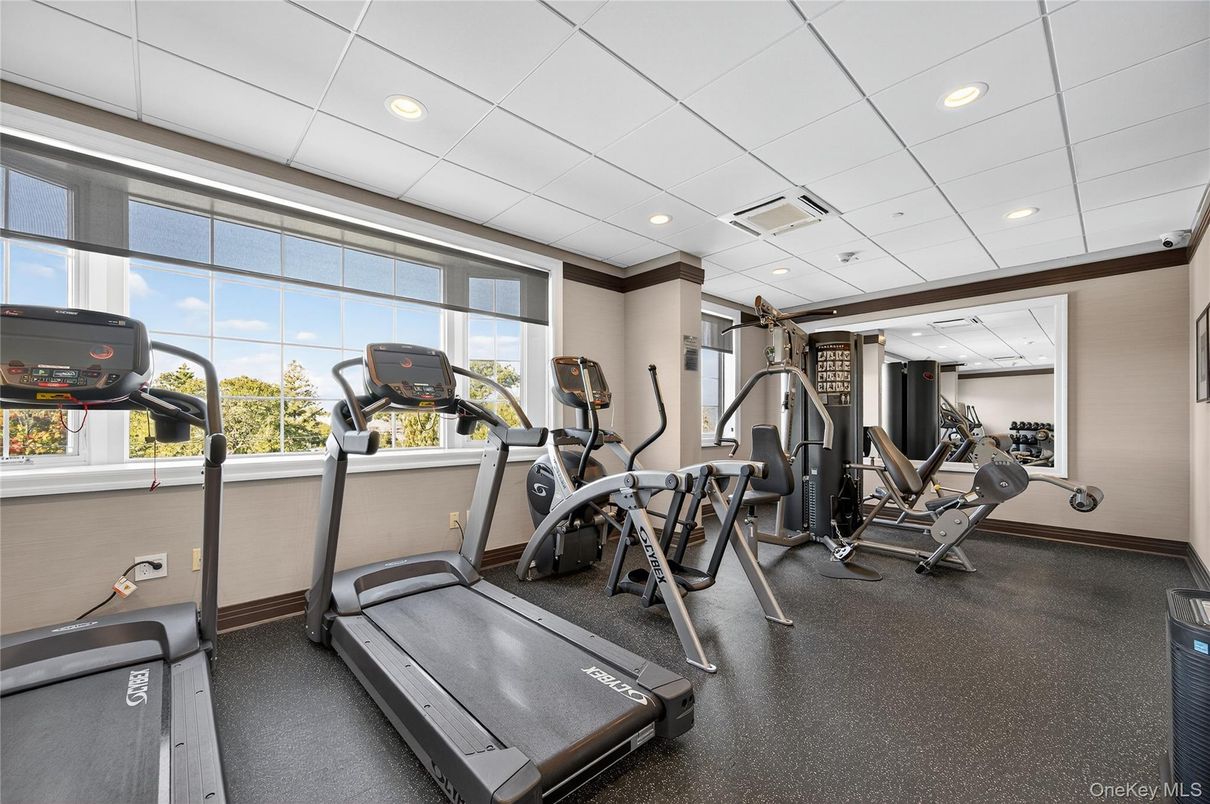 Fitness Equipment, Gym, Interior, Recessed Lighting