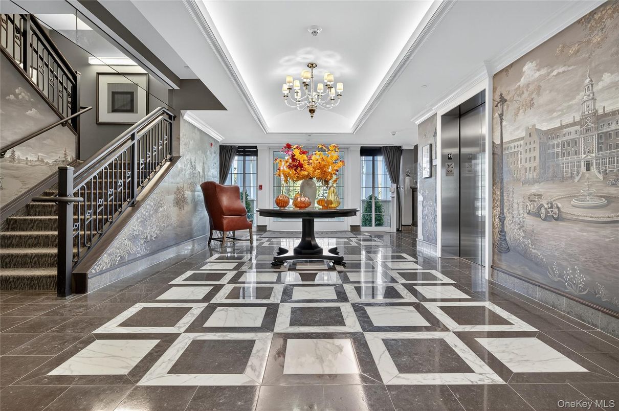 Chandelier, Elevator, Interior, Marble