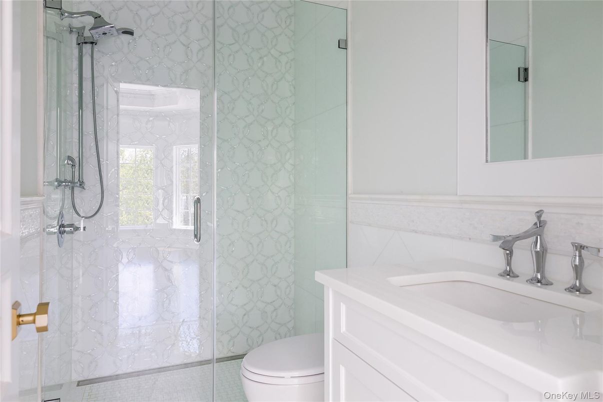 Bathroom, Glass Shower, Interior, Marble Walls