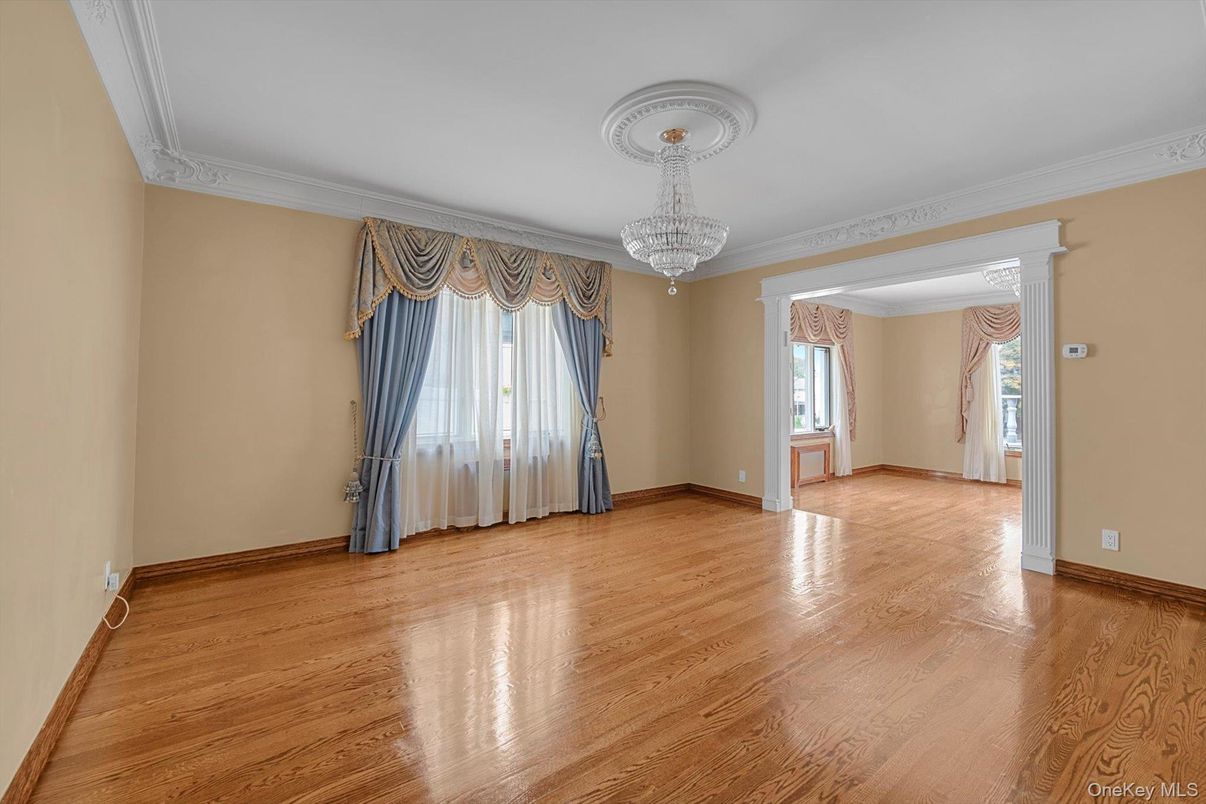 Chandelier, Empty room, Interior, Wood Texture Flooring