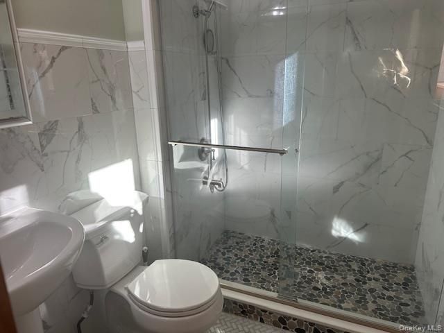 Bathroom, Glass Shower, Interior, Marble Walls